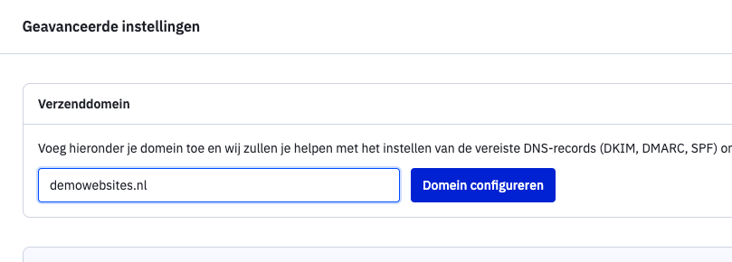 domein configureren